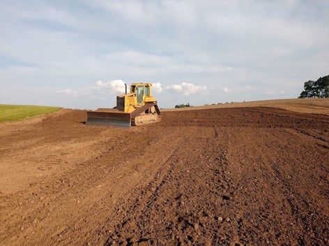 Bulldozer working in the dirt